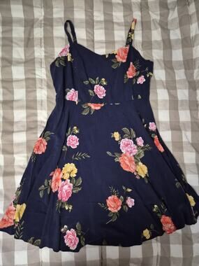 Size L Old Navy Floral Cami Modest Summer Spring Dress Smocked Back 100% Rayon